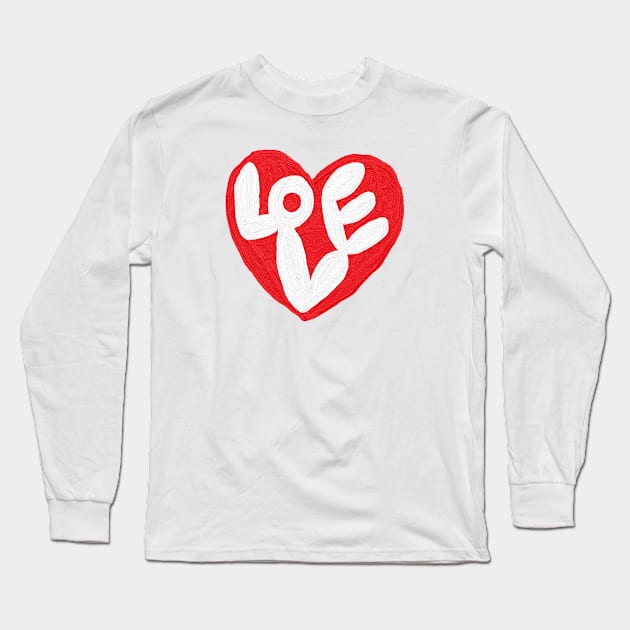 love, heart, oil painting Long Sleeve T-Shirt by zzzozzo